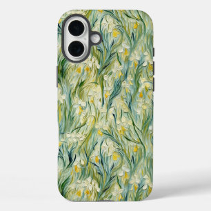 Coque iPhone 16 Plus Peinture florale Starry Night d'inspiration textur
