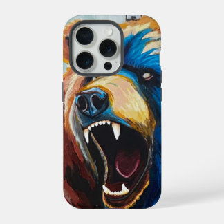 Coque iPhone 15 Pro Peinture Grizzly - Art animalier