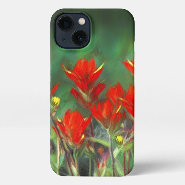 Coque iPhone Peinture indienne de pinceau - Art Fleur original (Verso)