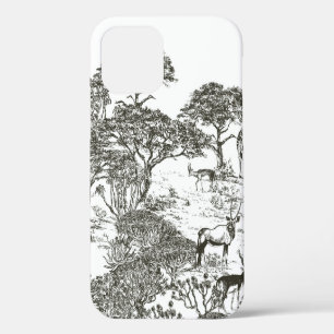Coque iPhone 12 Peinture murale Safari Vue panoramique, African La