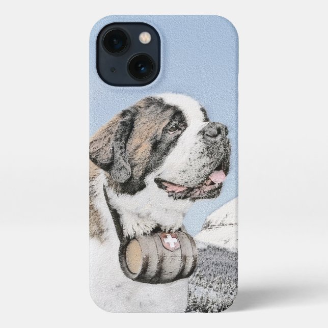 Coque iPhone Peinture Saint Bernard - Cute Original Chien Art (Verso)