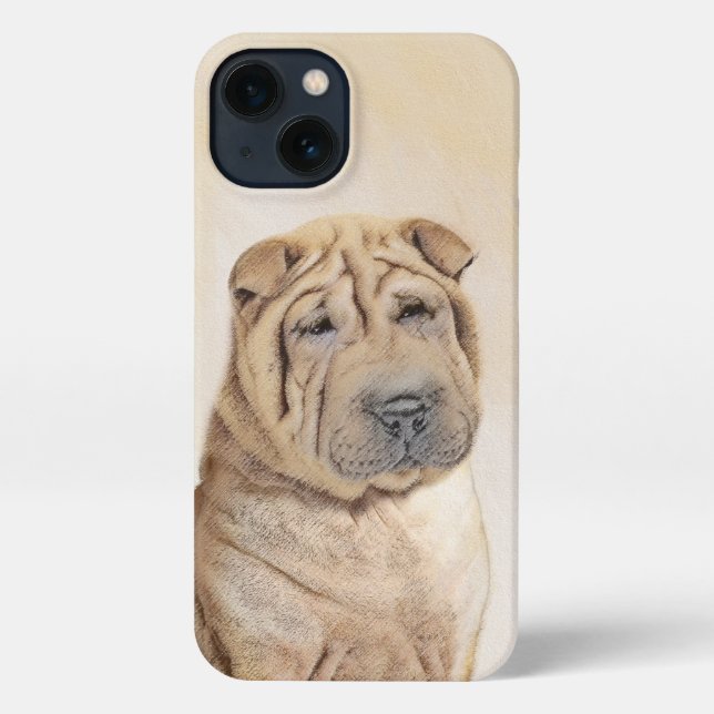 Coque iPhone Peinture Shar Pei - Cute Original Chien Art (Verso)