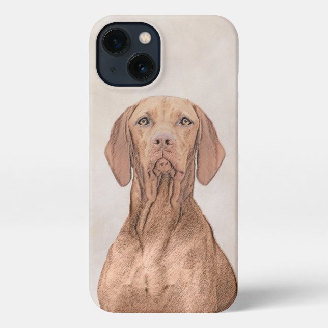 Coque iPhone Peinture Vizsla - Joli art original chien (Verso)