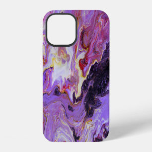 Coque iPhone 12 Peintures acryliques couleur tonique, abstrait.