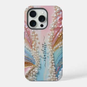 Coque iPhone 15 Pro Peintures Perlées Coquilles de Perles