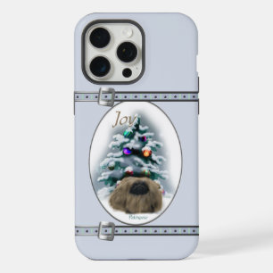 Coque iPhone 15 Pro Max Pekingese Cute Bleu Noël Fêtes
