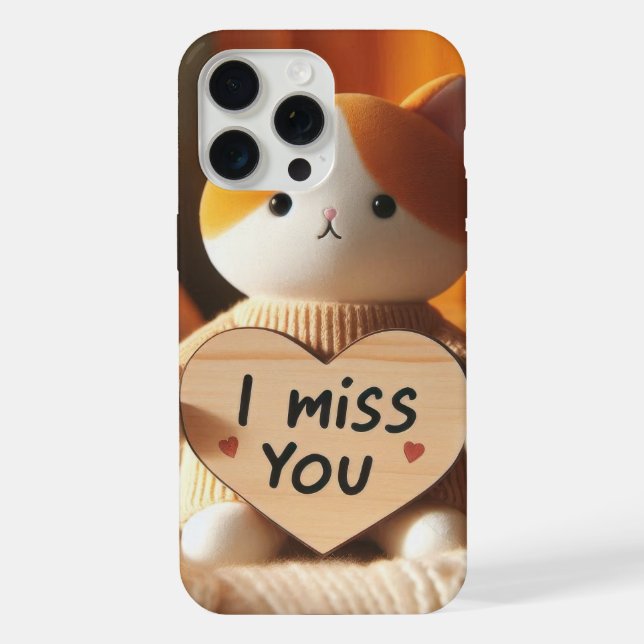 Coque iPhone Peluche de chat adorable avec message sincère (Verso)