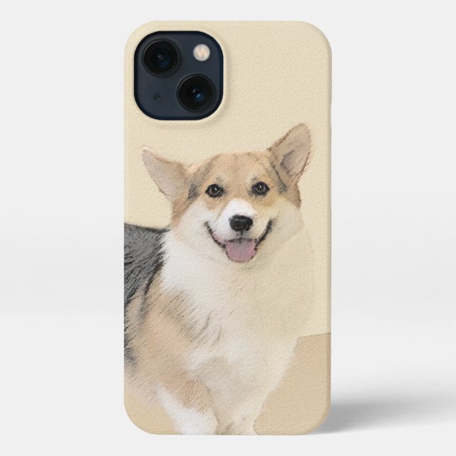 Coque iPhone Pembroke Welsh Corgi Peinture - Art Chien original (Verso)