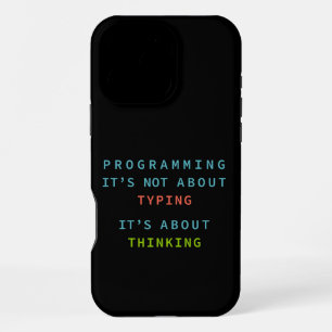 Coque iPhone 16 Pro Max Pensée de programmation - Citation technologique s