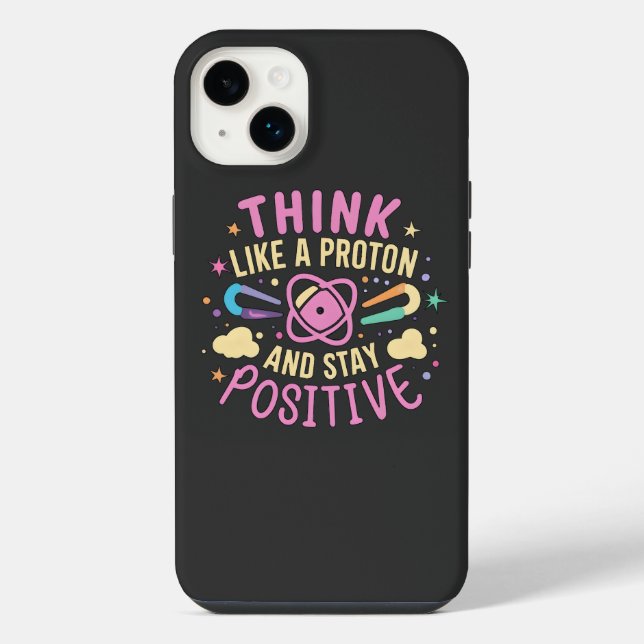 Coque iPhone Pensez comme un proton Restez positif Inspiré par  (Verso)