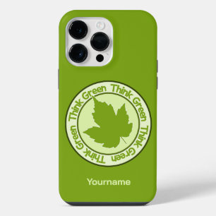 Coque Pour Pour iPhone 14 Pro Max PENSEZ GREEN dossiers de téléphone de nom personna