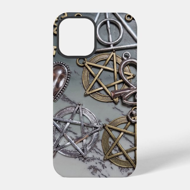 Coque iPhone Pentacles sur opale dendritique  (Verso)