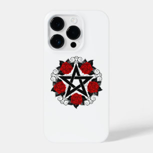 Coque Pour iPhone 14 Plus Pentagramme aux roses rouges