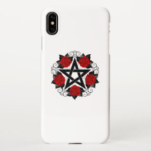 Coque iPhone XS Max Pentagramme aux roses rouges