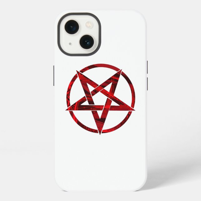 Coque iPhone Pentagramme du Diable Rouge (Verso)