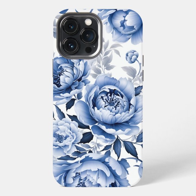 Coque iPhone Peonies bleues (Verso)