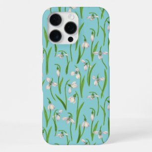 Coque iPhone 16 Pro Max Perce-neige sur fond bleu piscine