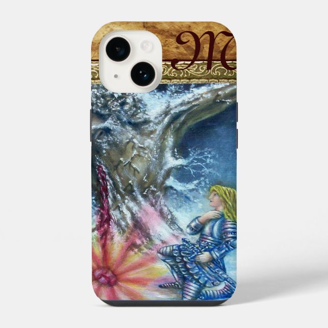 Coque iPhone PERCEVAL ET VISION DU SAINT GRAAL monogramme (Verso)