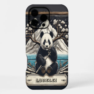 Coque iPhone 16 Pro Max Perche isolée de Panda : Repose de Bambou
