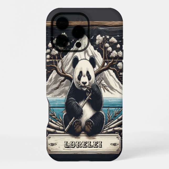 Coque iPhone Perchoir isolé du panda : repos au milieu des bamb (Verso)