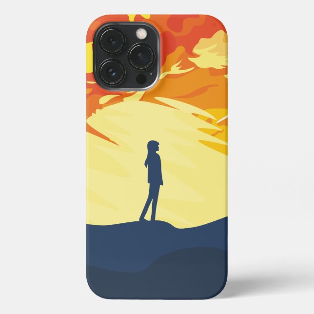 Coque iPhone Perdu dans la lueur du coucher de soleil 🌅 (Verso)