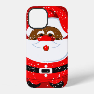 Coque iPhone 12 Père Noël afro-américain vacances de Noël