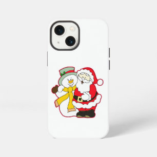 ETUI iPhone 13 MINI  PÈRE NOËL AVEC LE MARCHAND DE GLACE À NOËL. HO! HO