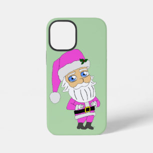Coque iPhone 12 Mini Père Noël chibi en costume rose