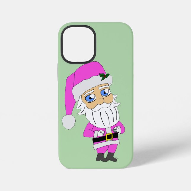 Coque iPhone Père Noël chibi en costume rose (Verso)