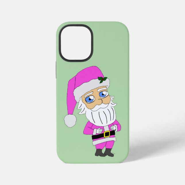 Coque iPhone Père Noël chibi en costume rose (Verso)