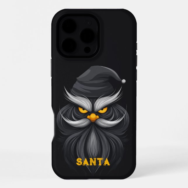 Coque iPhone Père Noël noir en colère (Verso)