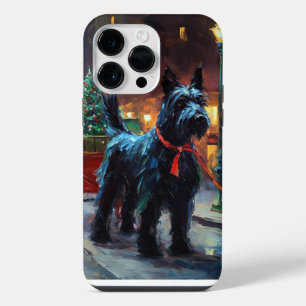 Coque Pour Pour iPhone 14 Pro Max Période de fêtes de Noël du Terrier Écossais