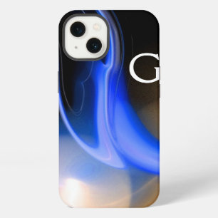 Etui iPhone 13 PERLE ALIEN / ABSTRAIT BLANC NOIR BLEU Monogramme