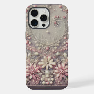 Coque iPhone 15 Pro Max Perles dorées élégantes modernes mignonnes pour la