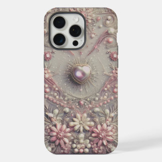 Coque iPhone 15 Pro Max Perles dorées élégantes modernes pour la Saint-Val