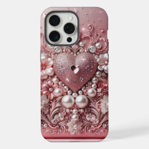 Coque iPhone 15 Pro Max Perles dorées modernes élégantes mignonnes pour la