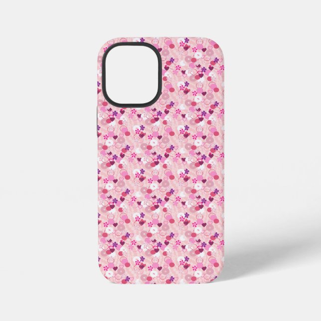 Coque iPhone Perles, Fleurs et Rose (Verso)