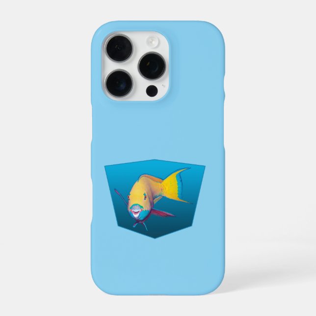 Coque iPhone Perroquet - Fond dégradé bleu design |  (Verso)