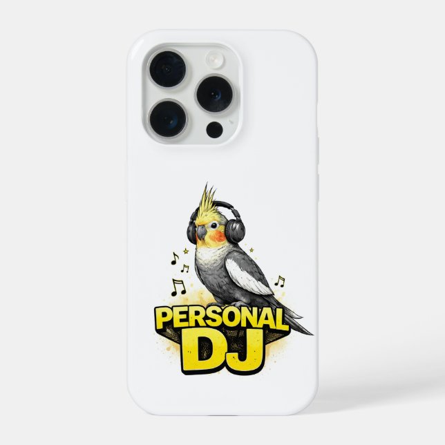 Coque iPhone Perruche DJ Personnel (Verso)