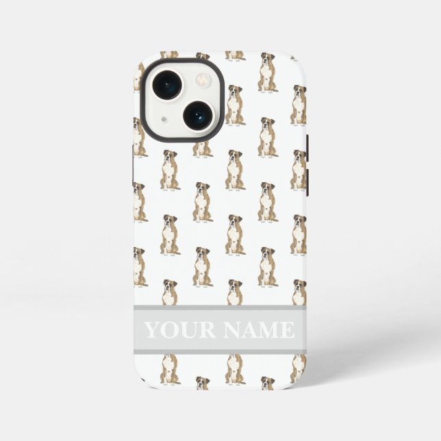 Coque iPhone Personalized Brindle Boxer Dog (Verso)