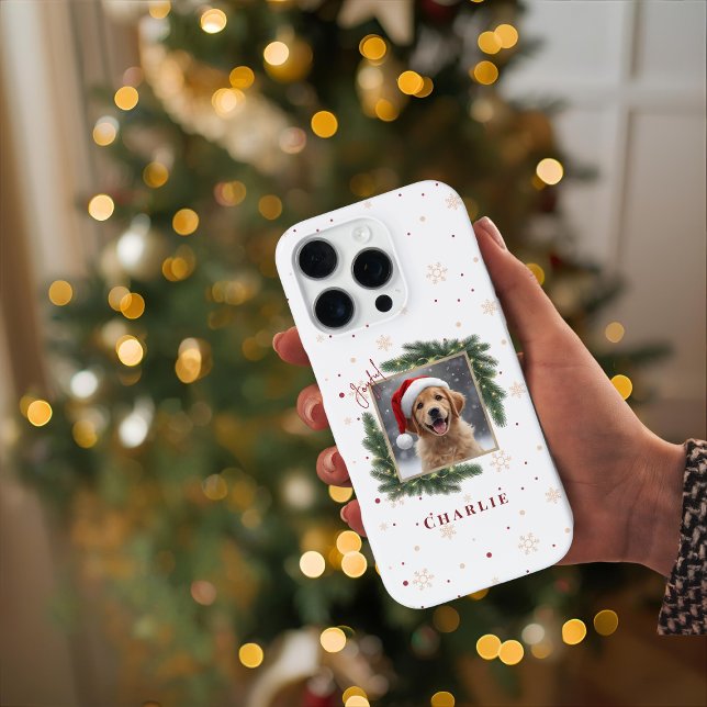 Coque iPhone Personalized Christmas Pet Photo – Holiday  (Créateur téléchargé)