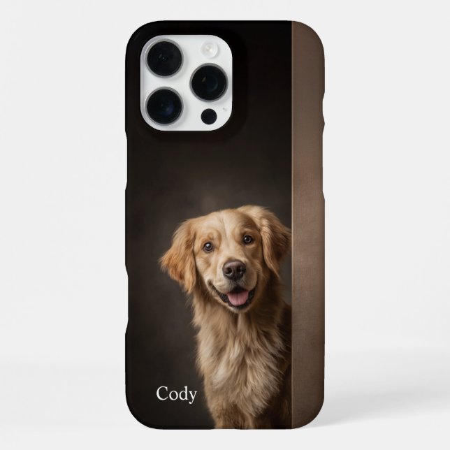 Coque iPhone Personalized Golden Retriever Portrait (Verso)