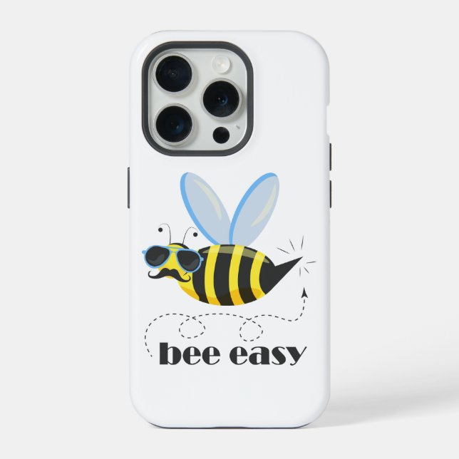 Coque iPhone Personnage d'abeille avec des lunettes de soleil à (Verso)