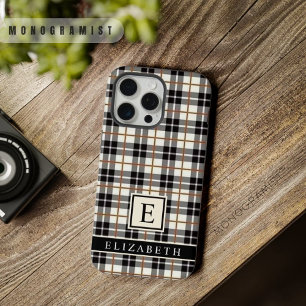 Coque iPhone 15 Pro Max Personnalisable Blanc Noir Gris Rouge À Carreaux