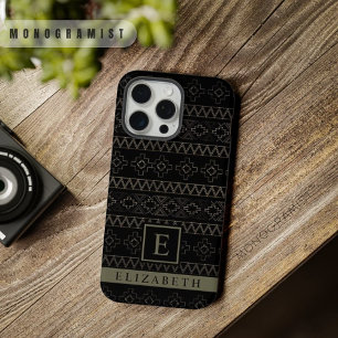 Coque iPhone 15 Pro Max Personnalisable Noir Blanc Argent Or Gris Aztec