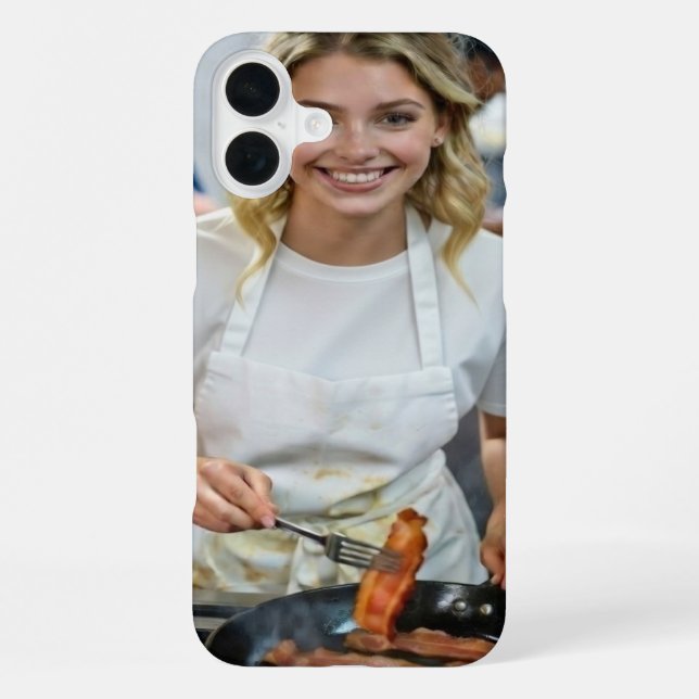 Coque iPhone Personnalisation de photo de cuisson de bacon (Verso)