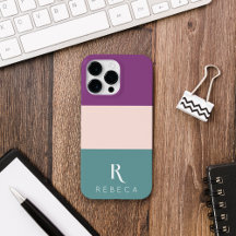 Personnalisé 3 Couleur Bloc rose Turquoise violet