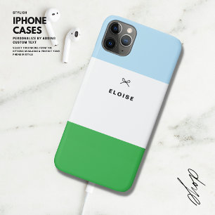 Coque iphone personnalisé bleu et vert