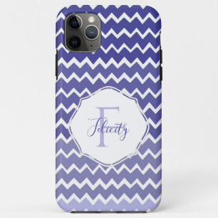 Coque iphone personnalisé Blue Ombre Chevron