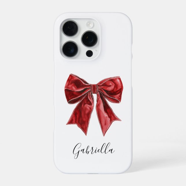 Coque iPhone Personnalisé Chic Red Bow (Verso)